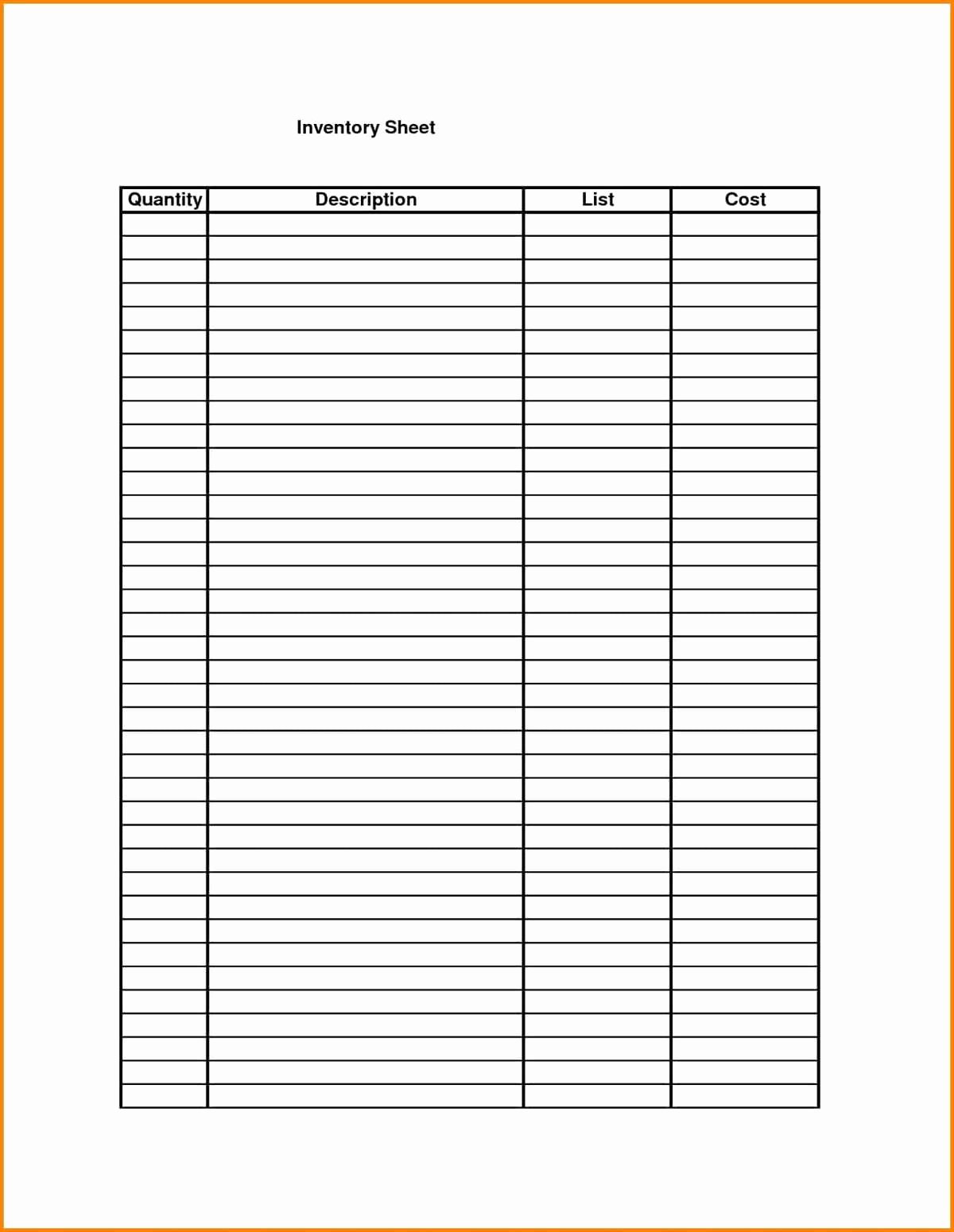 Small Business Inventory Spreadsheet Template Luxury Printable Blank Inventory Spreadsheet