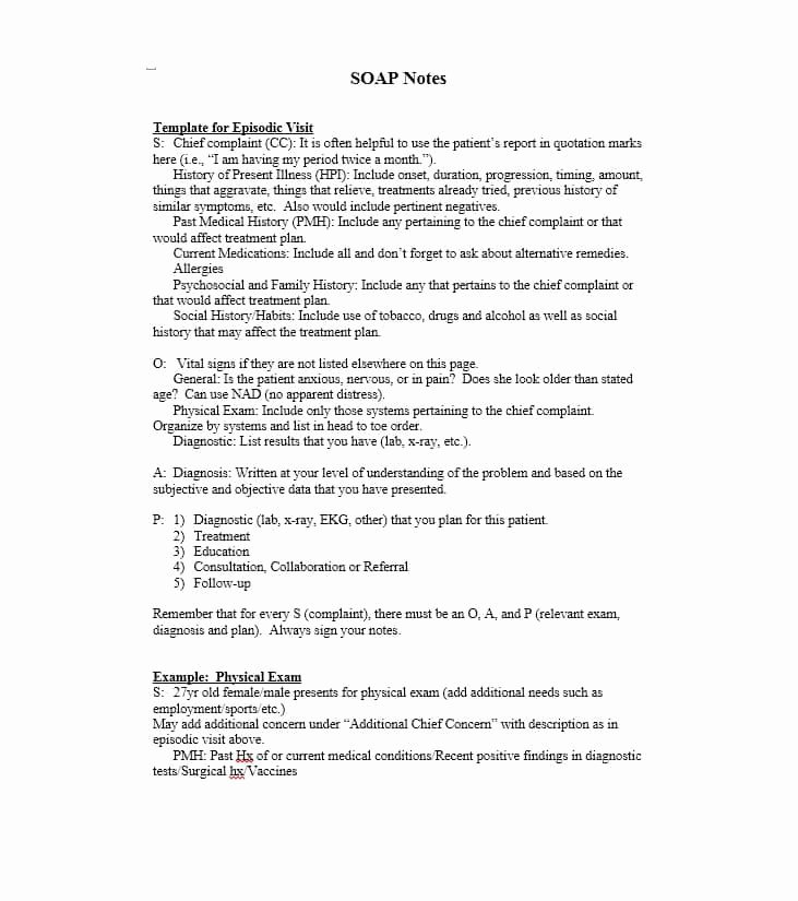 Soap Note Template Nurse Practitioner Best Of 40 Fantastic soap Note Examples &amp; Templates Template Lab