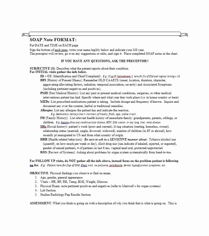 Soap Note Template Nurse Practitioner Lovely 40 Fantastic soap Note Examples &amp; Templates Template Lab