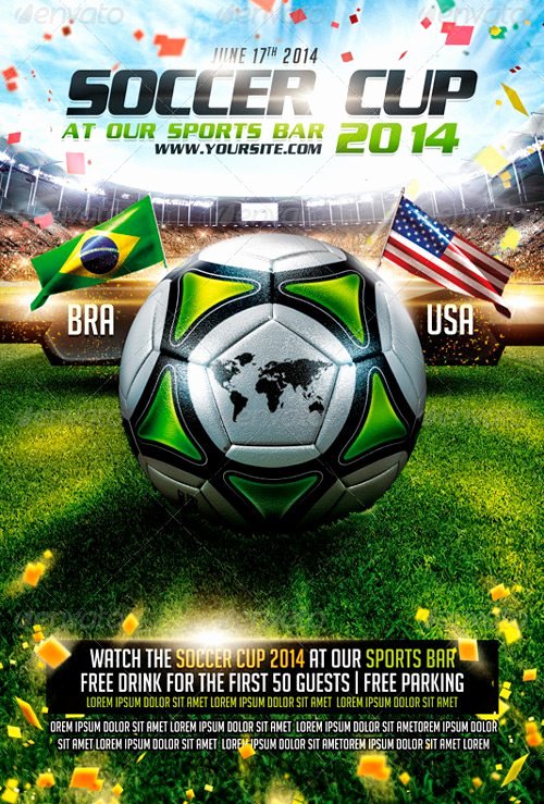 Soccer Flyer Template Free Luxury top 25 Best Euro soccer Psd Flyer Templates 2014 Brasil