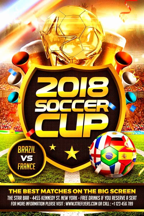 Soccer Flyer Template Free New soccer World Cup Flyer Template Xtremeflyers