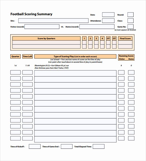 Soccer Score Sheet Template Beautiful 11 Football Score Sheets Free Sample Example format