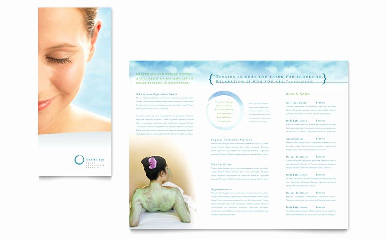Spa Menu Template Free Inspirational Day Spa &amp; Resort Brochure Template Word &amp; Publisher