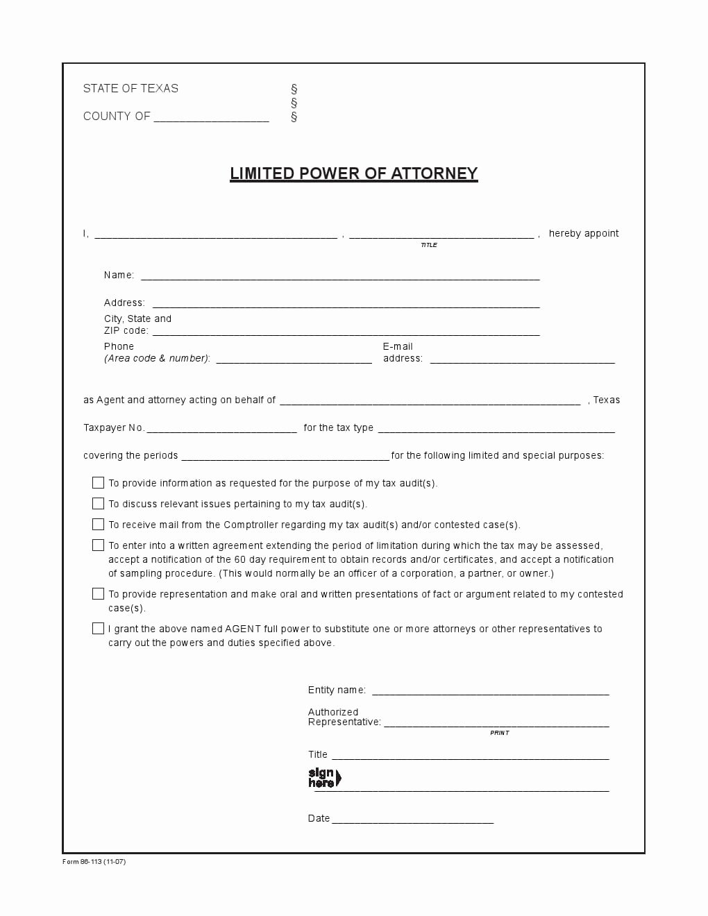 Special Power Of attorney Template Elegant Free Texas Power Of attorney forms Adobe Pdf