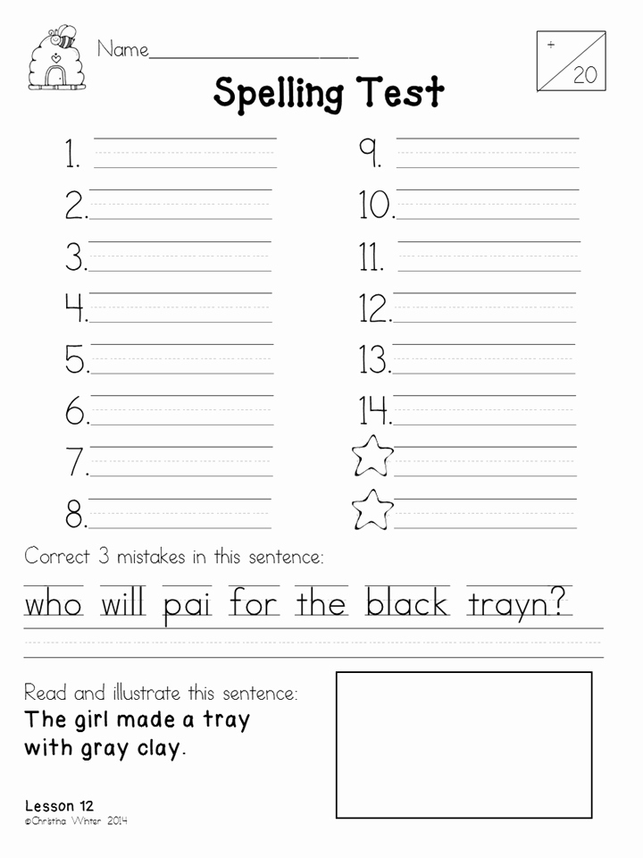 Spelling Test Template 15 Words Inspirational 2nd Grade Spelling assessments and Word Lists Editable