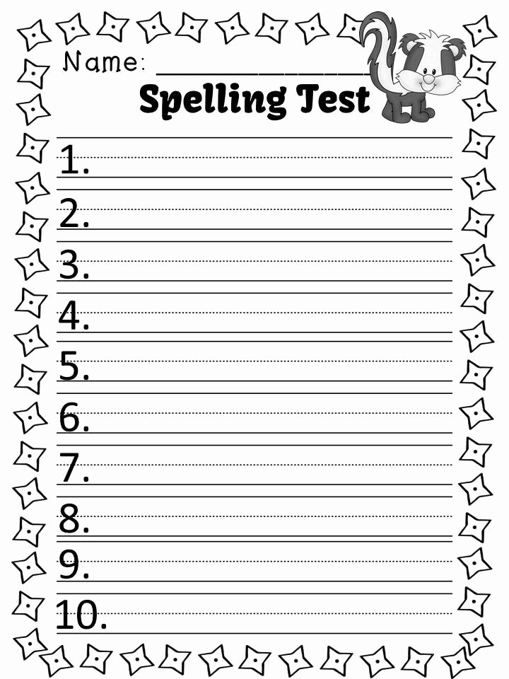Spelling Test Template 15 Words Inspirational Fern Smith S Free Spelling Lists and Tests for the Unk