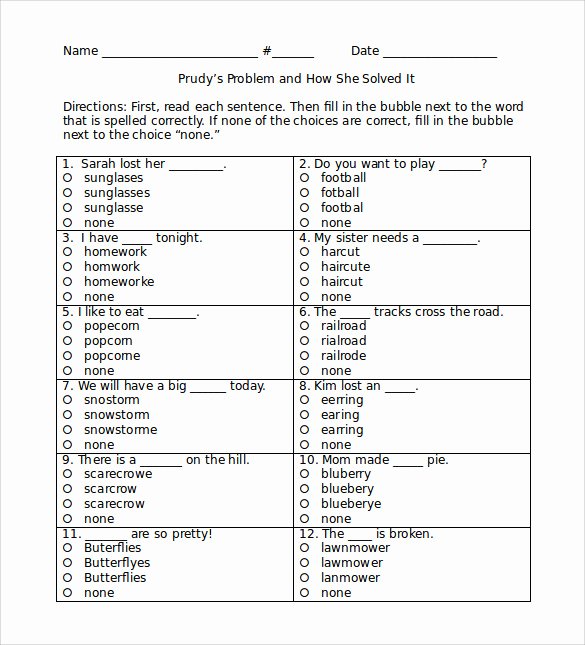 Spelling Test Template 15 Words Luxury 15 Spelling Test Templates to Download