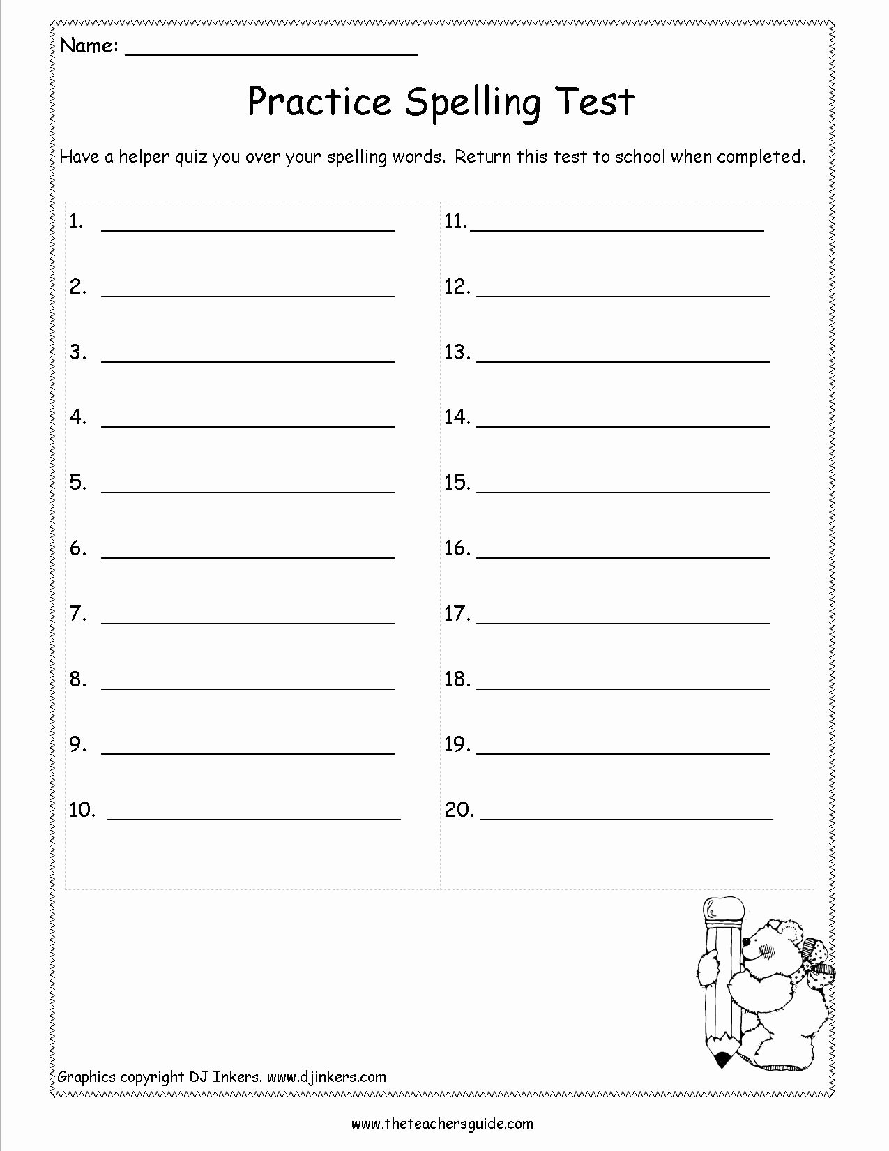 Spelling Test Template 15 Words Luxury Spelling Test Template 28 Images Search Results for