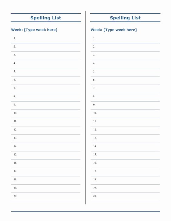 Spelling Test Template 15 Words Unique Spelling Test Spelling Lists and Spelling On Pinterest