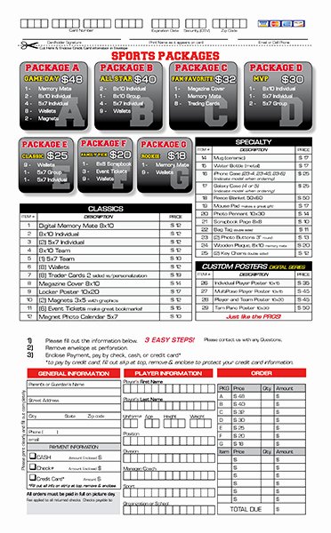 Sports Photography order form Template Best Of Sports Marketing Templates