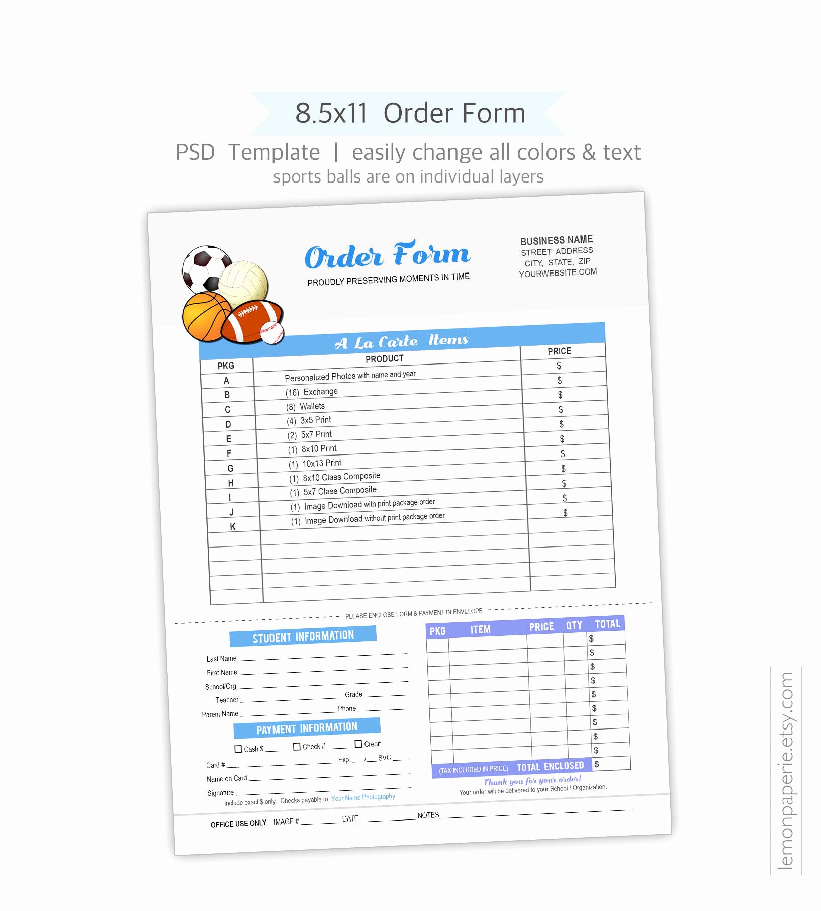 Sports Photography order form Template Elegant 8 5x11 Sports S order form Shop Template