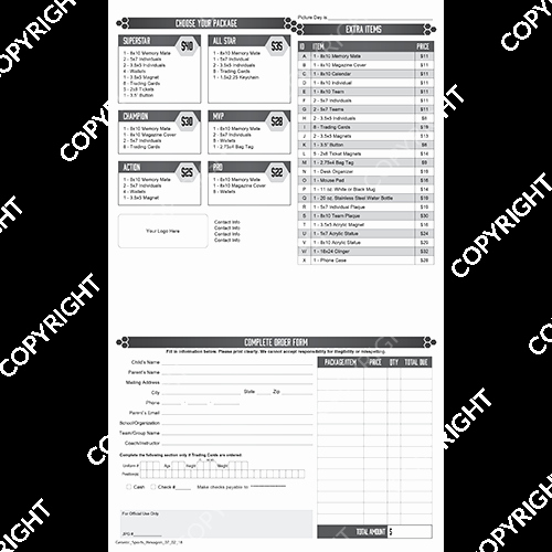 Sports Photography order form Template Fresh Pre Pay &amp; Proof Envelopes