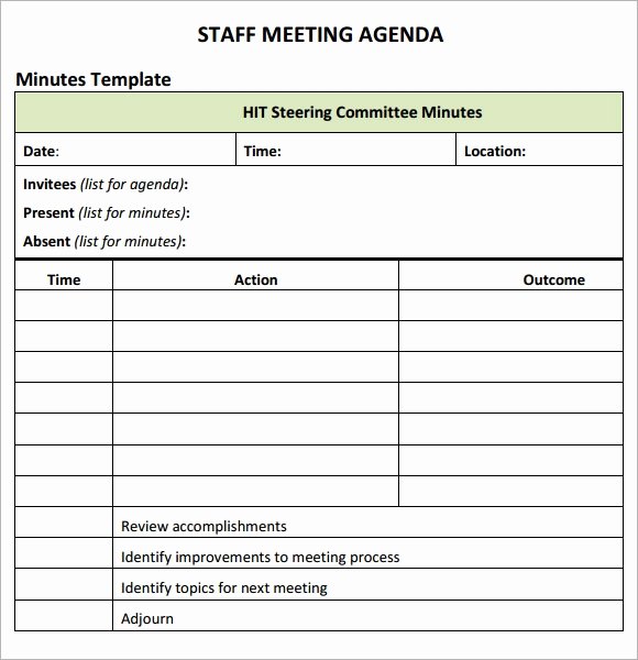 Staff Meeting Agenda Template Fresh Staff Meeting Agenda 7 Free Download for Pdf