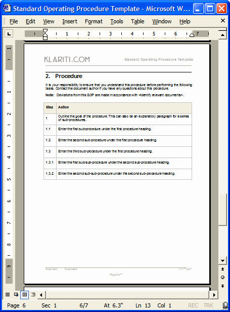 Standard Operating Procedures Manual Template New 36 Page Standard Operating Procedure sop Template Ms