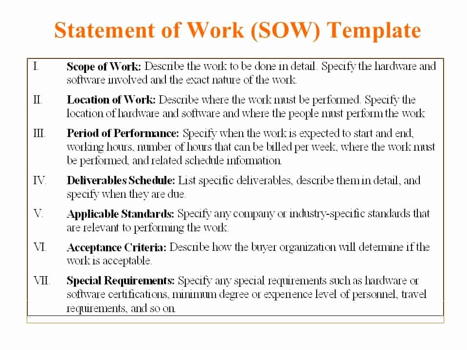 Statement Of Work Template Word Inspirational 5 Free Statement Work Templates Word Excel Pdf