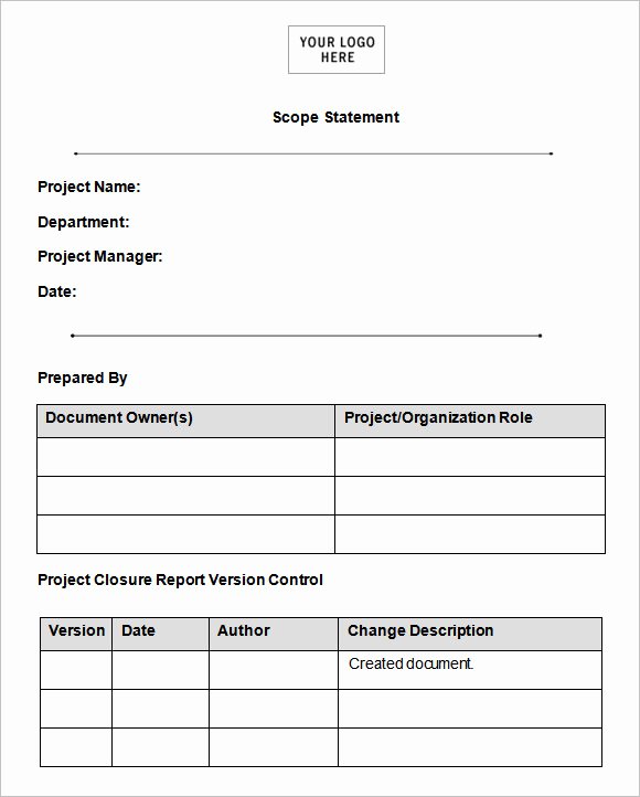 Statement Of Work Word Template Fresh Scope Of Work Template 36 Free Word Pdf Documents