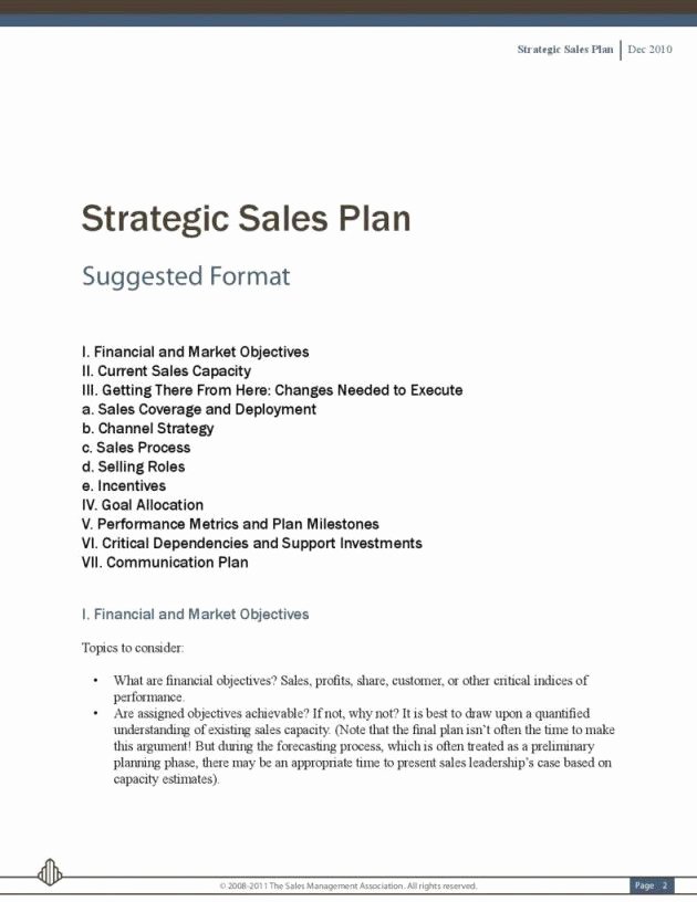 Strategic Sales Planning Template Awesome Strategic Plan Document