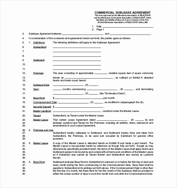 Sublease Agreement Template Word Beautiful 19 Sublease Agreement Templates Word Pdf Pages