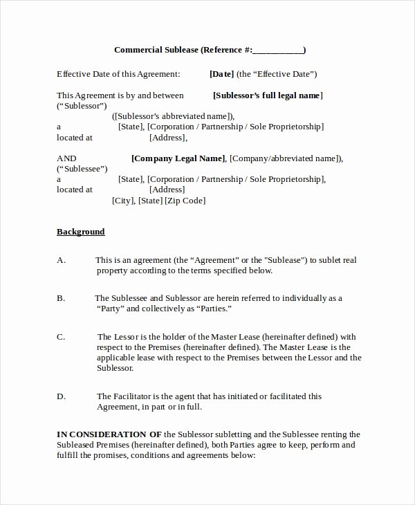Sublease Agreement Template Word Inspirational 13 Sublease Agreements Word Pdf Pages