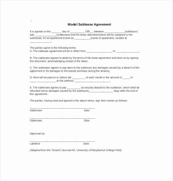 Sublease Agreement Template Word New 10 Useful Sublease Agreement Template for House and Apartment