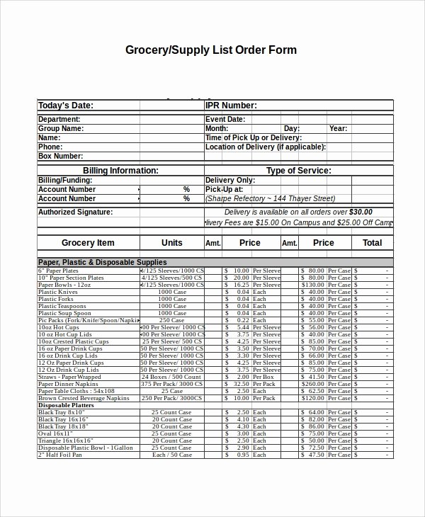 Supply order form Template Awesome Excel order form Template 19 Free Excel Documents