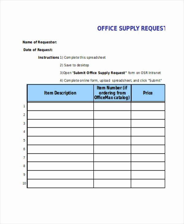 Supply order form Template New 25 Of Open Requisition Template