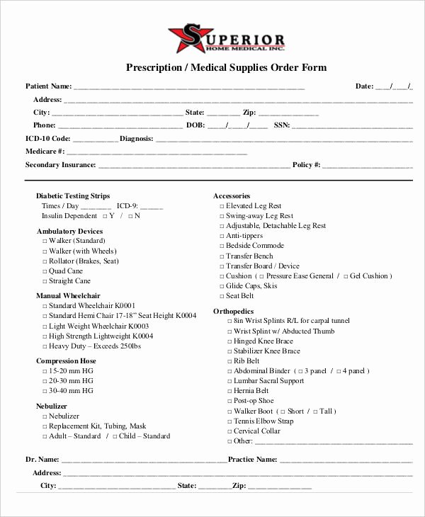 Supply order form Template New Medical order forms 11 Free Word Pdf format Download