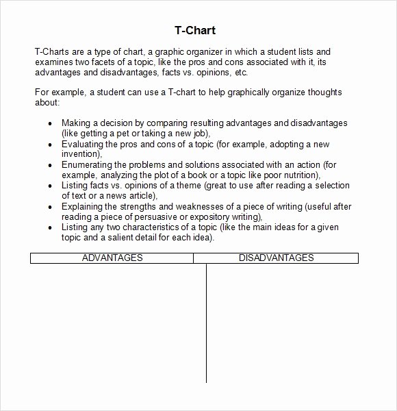 T Chart Template Pdf Inspirational Sample T Chart 7 Documents In Pdf Word