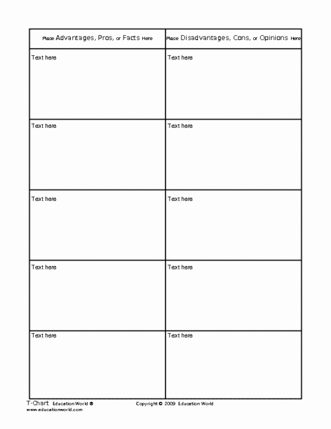 T Chart Template Word Awesome T Chart Template