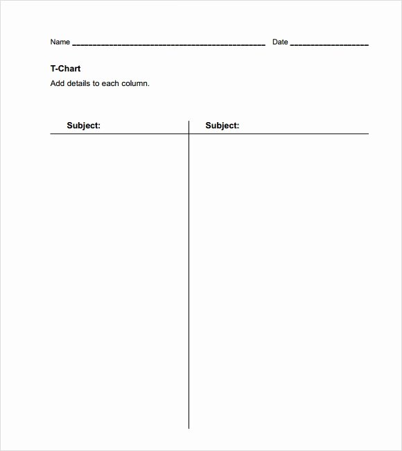 T Chart Template Word Elegant Sample T Chart 7 Documents In Pdf Word