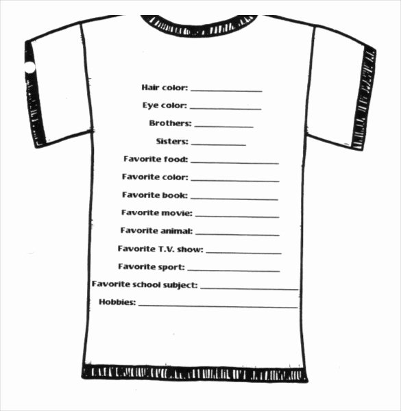 T Shirt Template Pdf Elegant Printable T Shirt order form Template