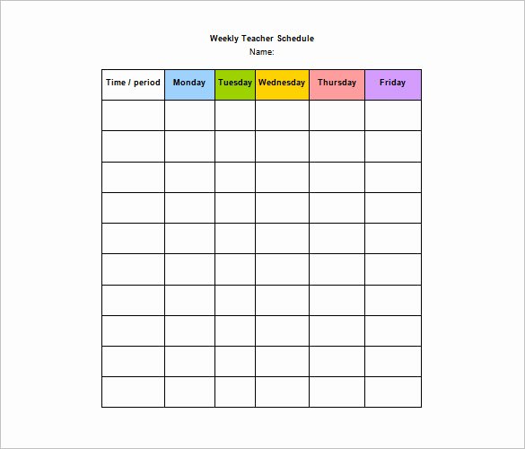 Teacher Daily Schedule Template Inspirational 11 Teacher Schedule Templates Docs Excel Pdf