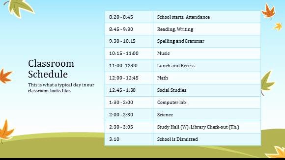 Teacher Daily Schedule Template New Free Elementary School Teacher Template for Powerpoint