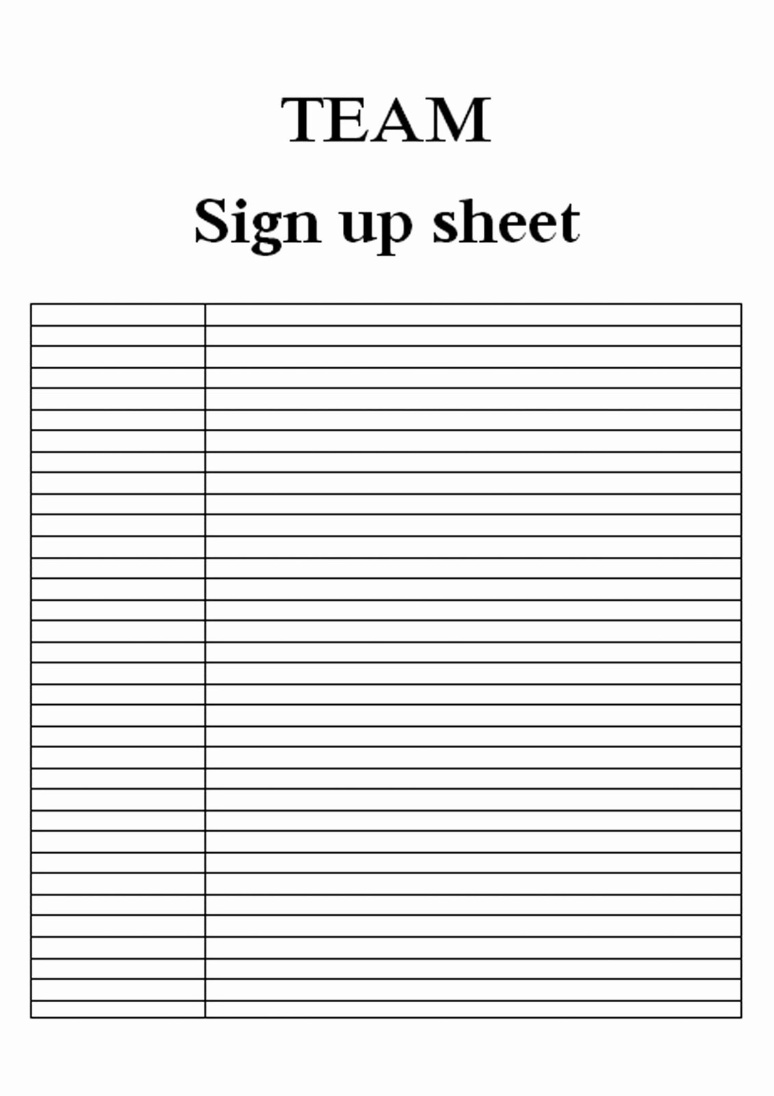 sign up sheet word templates
