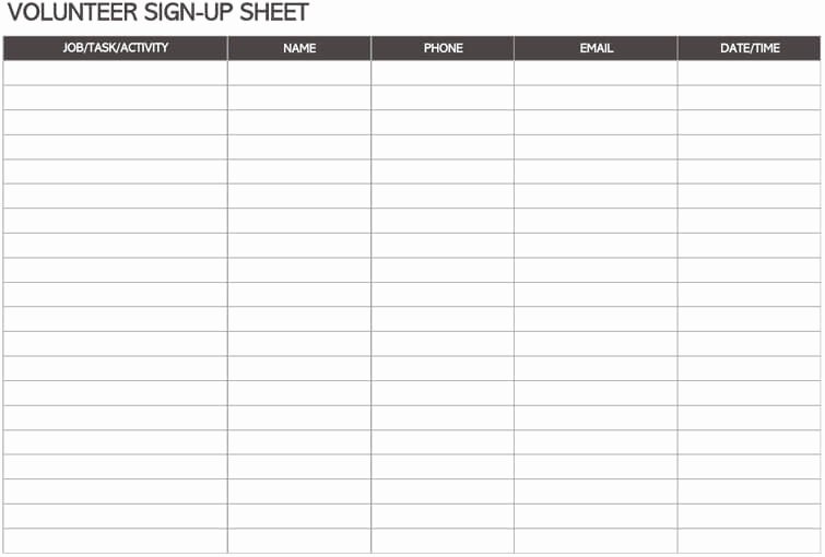 Template for Sign Up Sheet Elegant 16 Free Sign In &amp; Sign Up Sheet Templates for Excel &amp; Word
