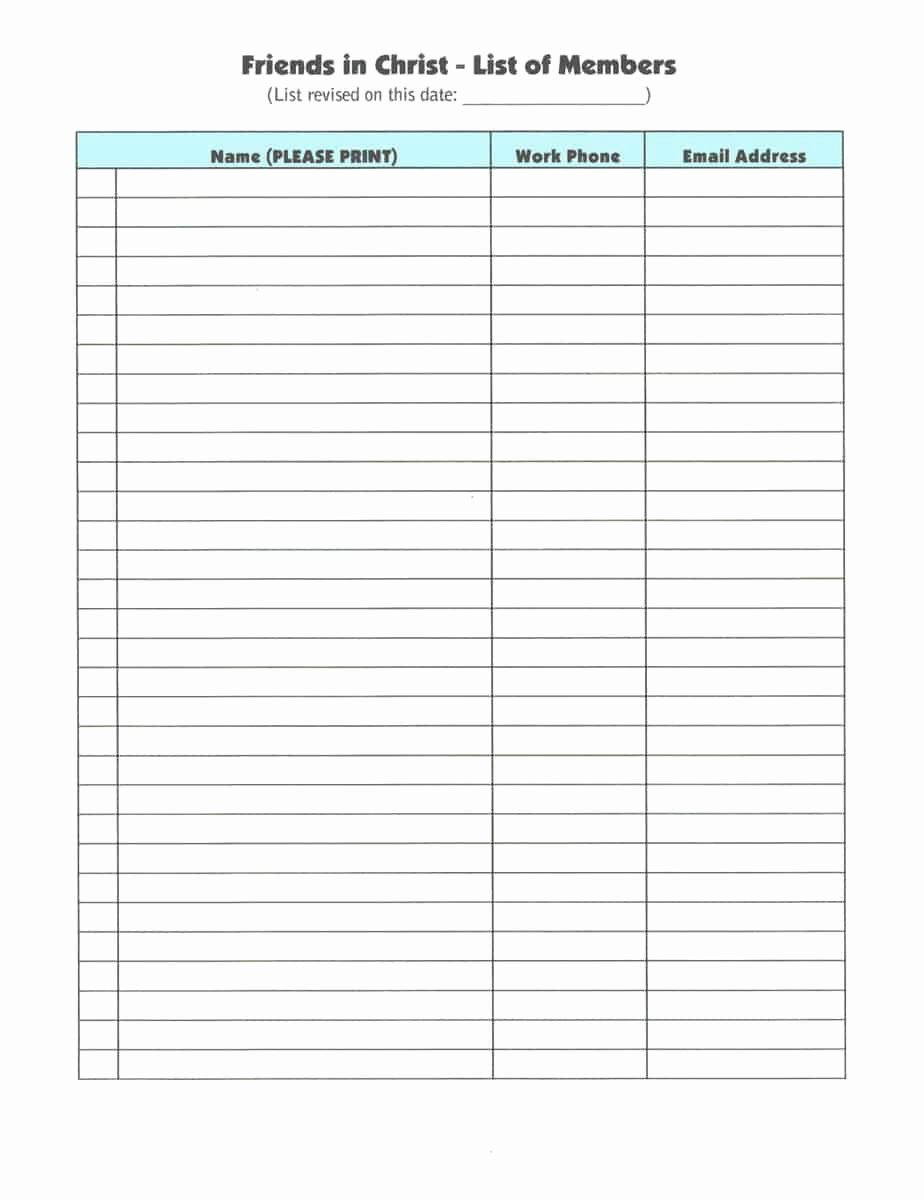 Template for Sign Up Sheet Fresh 4 Free Sign Up Sheet Templates Word Excel Pdf formats