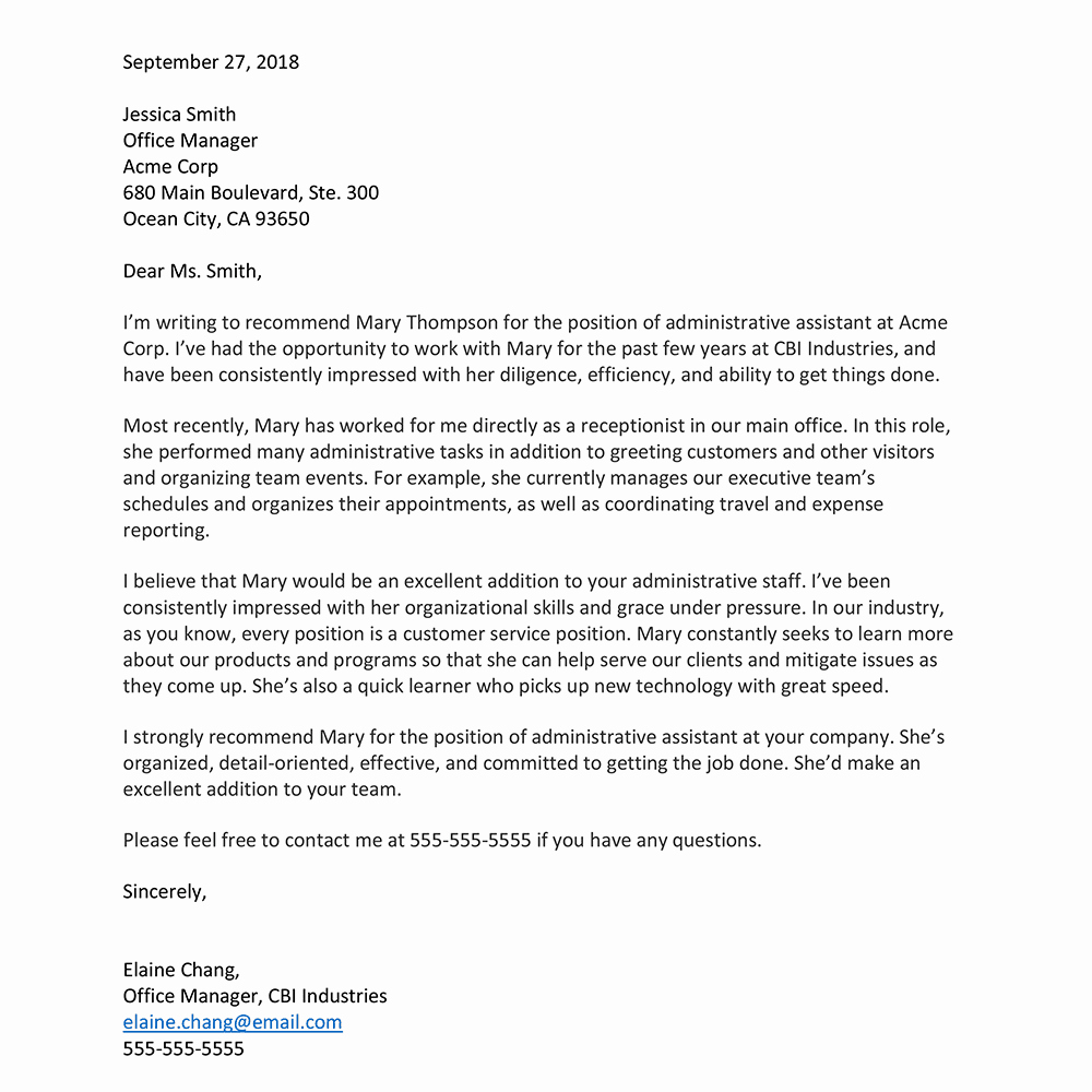 Template Letter Of Recommendation Lovely Letter Of Re Mendation Template with Examples