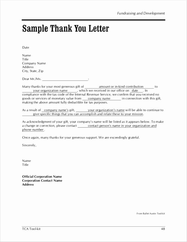 Thank You Donation Letter Template Inspirational How to Write A Donation Thank You Letter