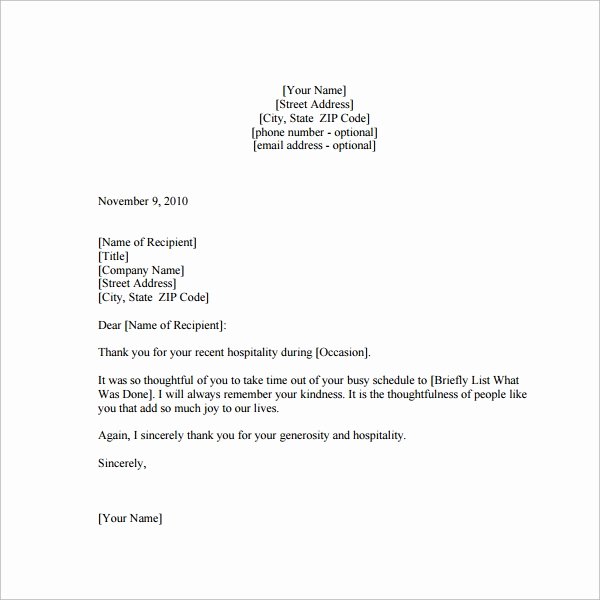 Thank You Letter Templates Lovely Sample Thank You Note 9 Documents In Word Pdf
