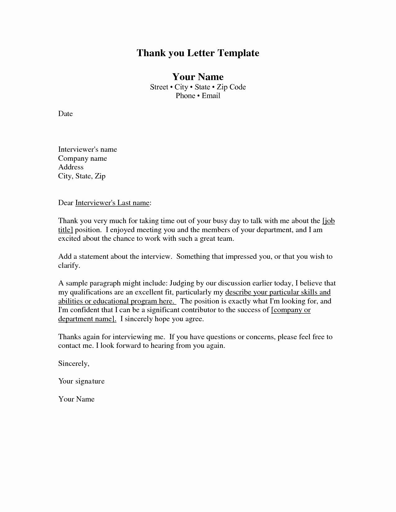 Thank You Letter Templates New Sample Professional Thank You Note