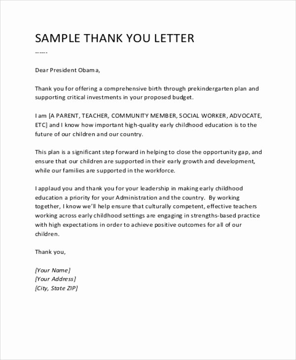 Thank You Letter Templates Unique Personal Thank You Letter Sample Template Examples 7