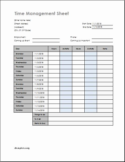 Time Management Sheet Template Beautiful Time Management Worksheet Template for Excel