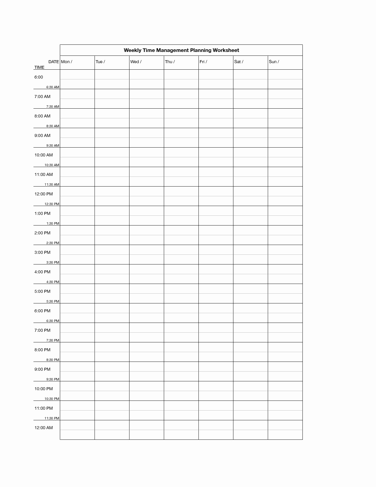 40 Time Management Sheet Template Markmeckler Template Design