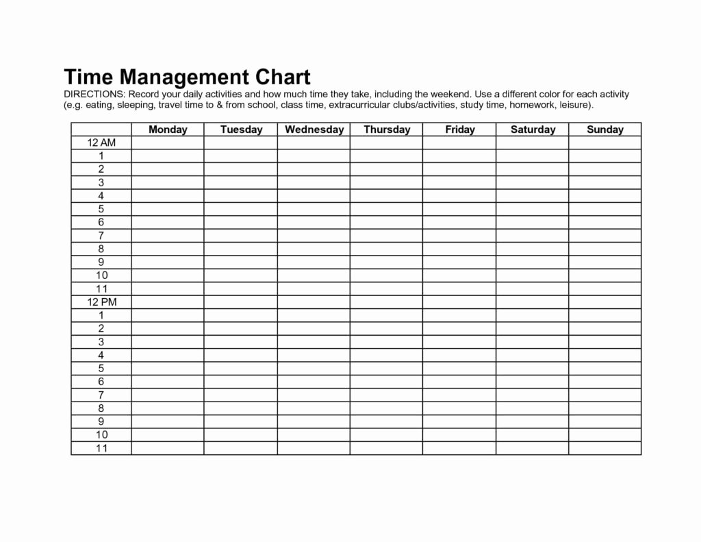 Time Management Sheet Template Luxury Time Management Template for Students Time Management
