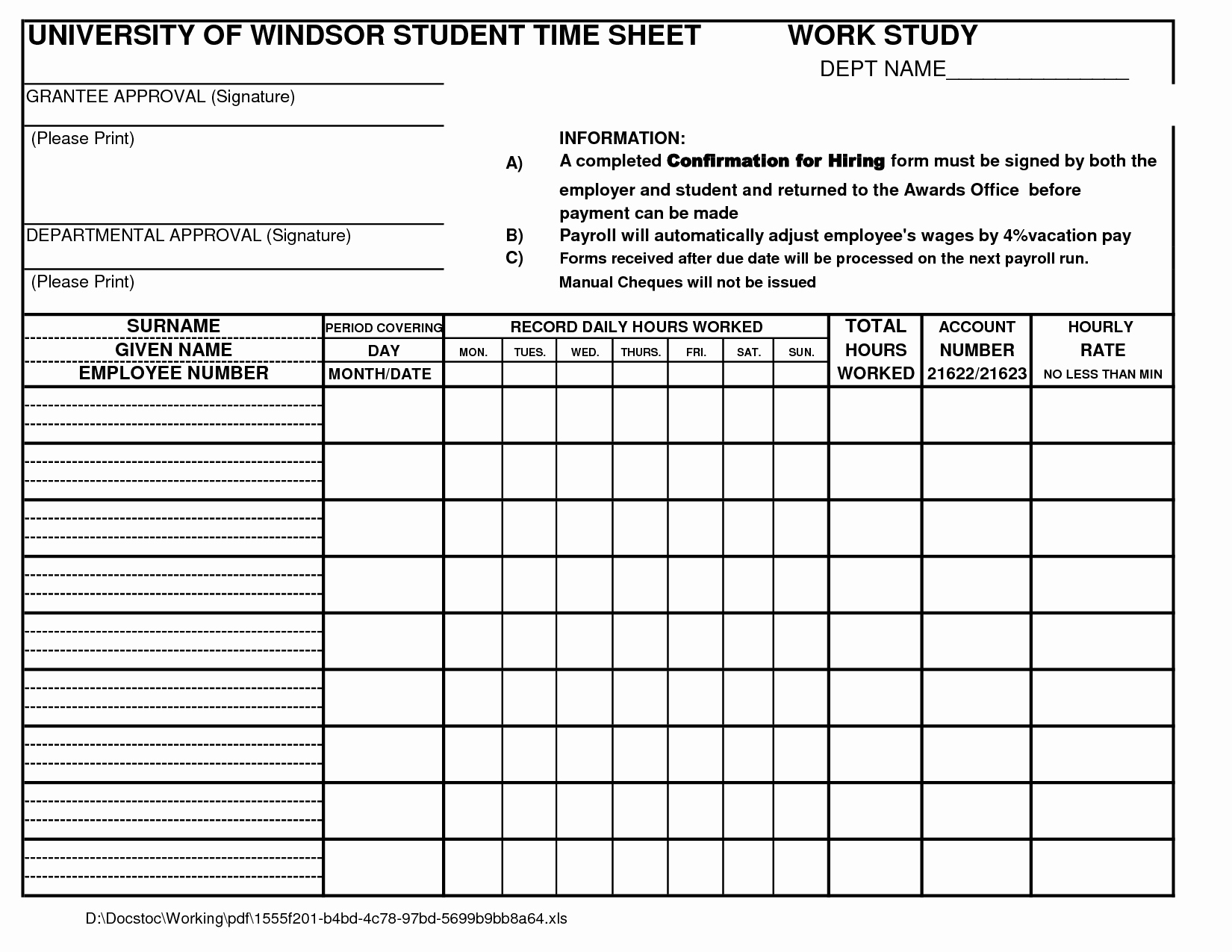 Time Study Template Excel Fresh Time and Motion Study form
