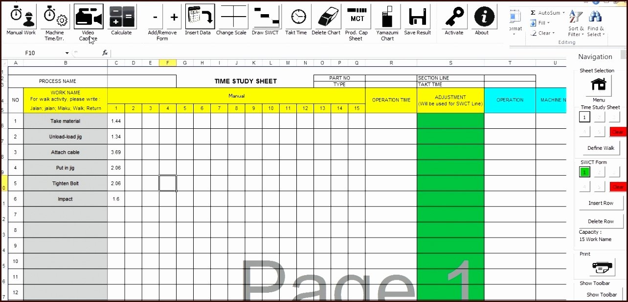 Time Study Template Excel Lovely Time and Motion Study Template Excel Free