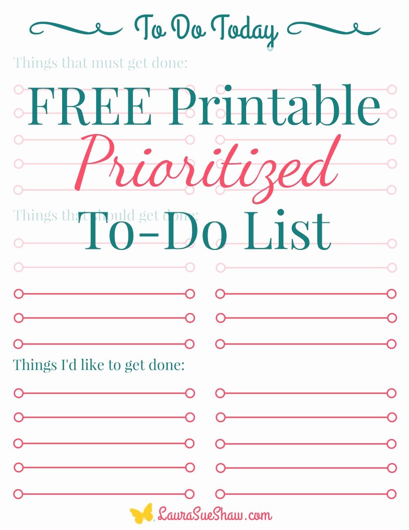 To Do List Template Free Beautiful Free Printable Prioritized to Do List
