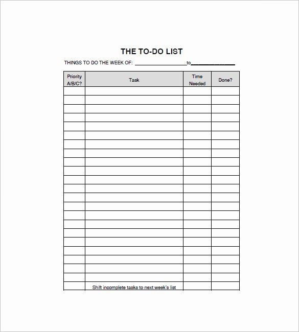 To Do List Template Free Best Of List Templates 105 Free Word Excel Pdf Psd Indesign