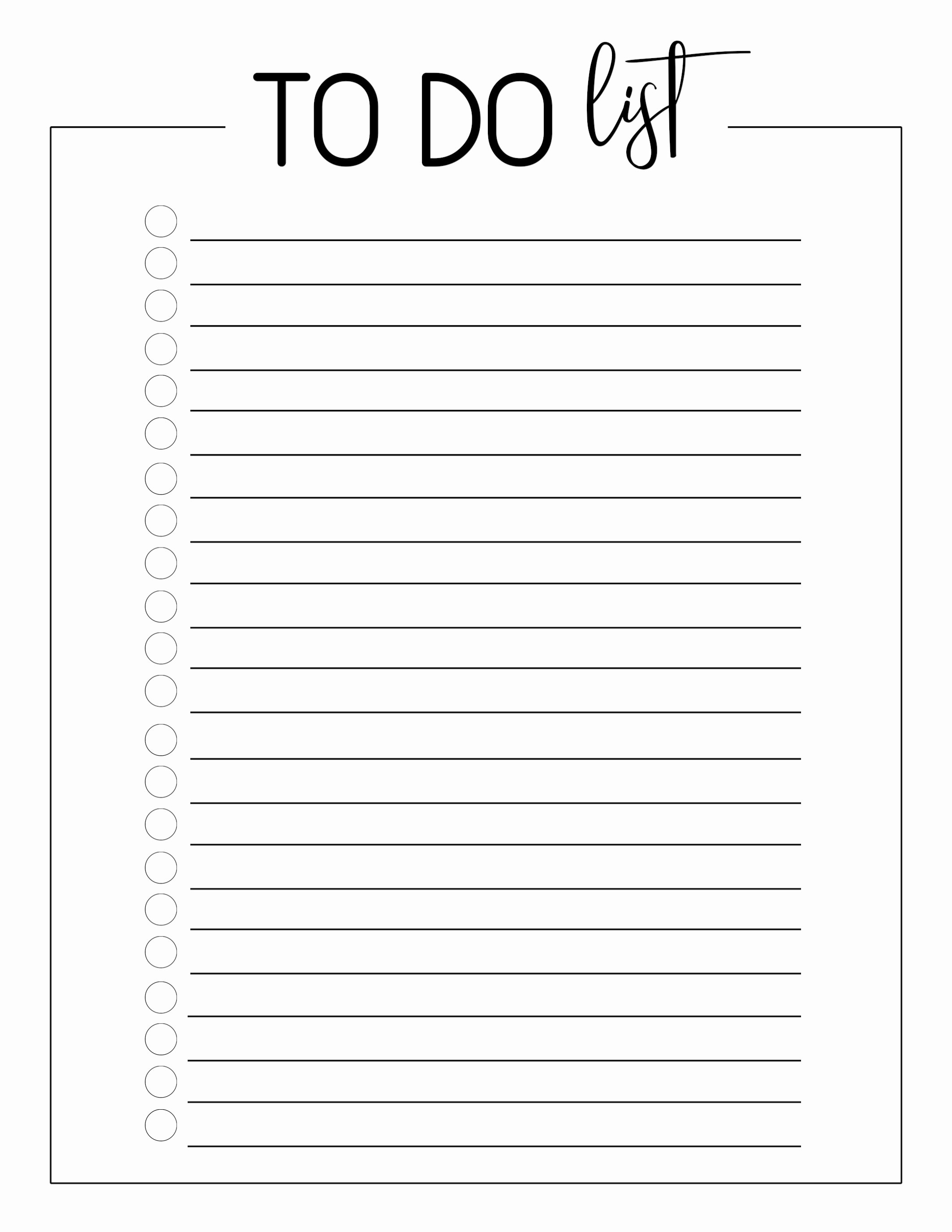 To Do List Template Free Elegant Free Printable to Do Checklist Template Paper Trail Design