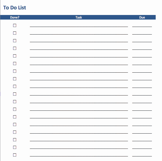 To Do List Template Free Inspirational Free to Do List Templates In Excel